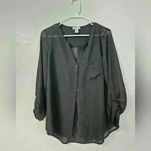 Six degrees sheer black blouse!